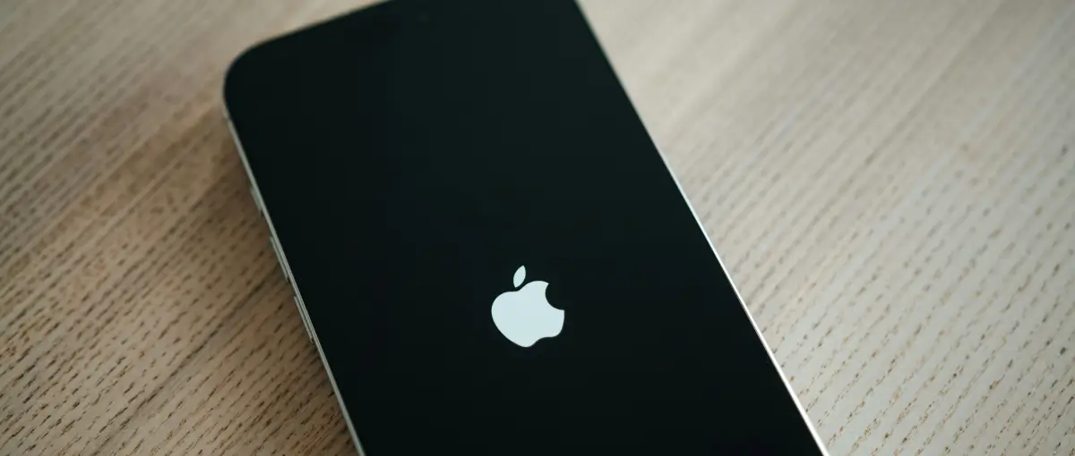 Image of an iPhone with Apple logo on screen.