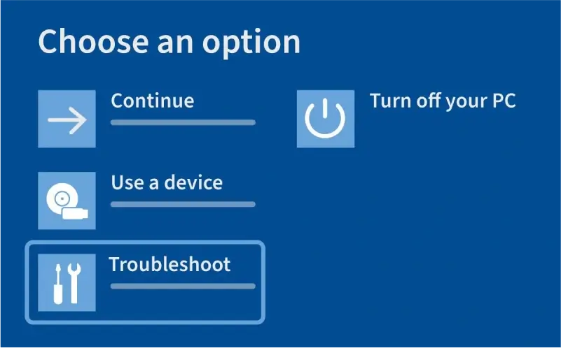 choose an option screen