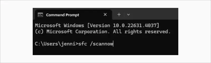 Run SFC / scan now in Command Prompt