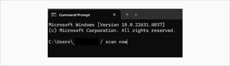 SFC /scannow command in Windows Command Prompt