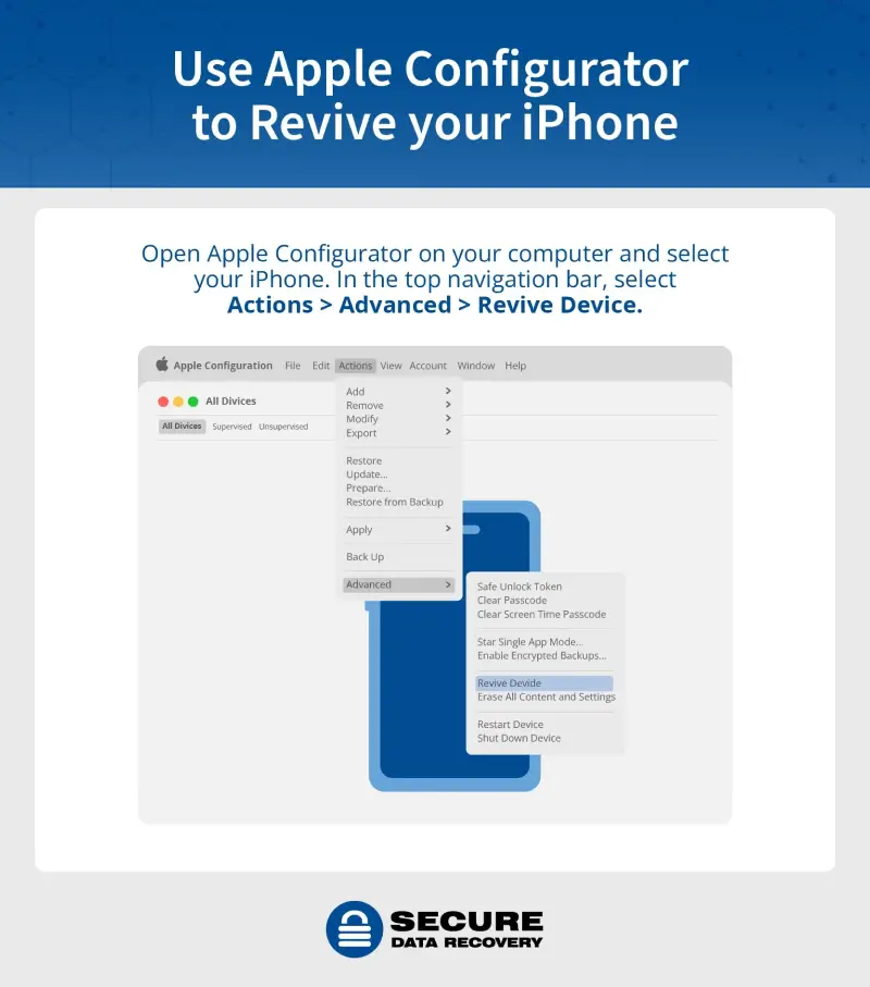 Use Apple Configurator to revive your iPhone