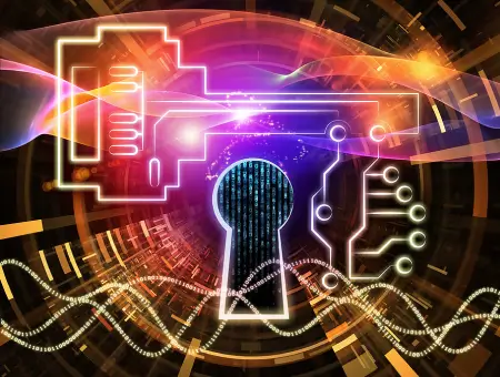 A representation of an encryption key for digital data.